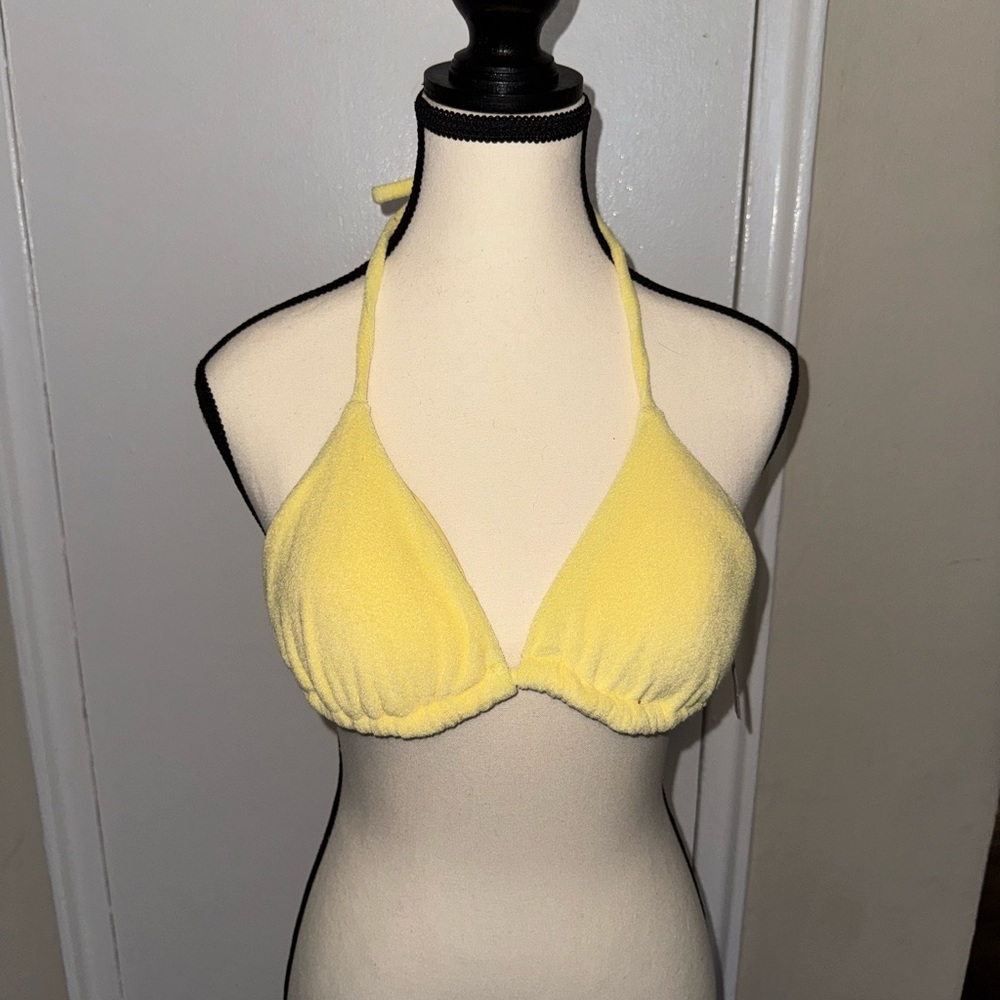 Yellow Halter Bikini Top